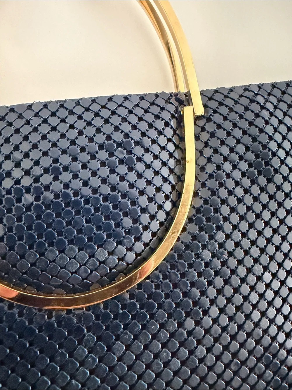 Navy Sequin Evening Clutch with Gold Accent - Bags By Marlo